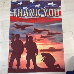 Thank You Large Decorative Indoor/Outdoor Flag -Military, Patriotic 28” x 40”